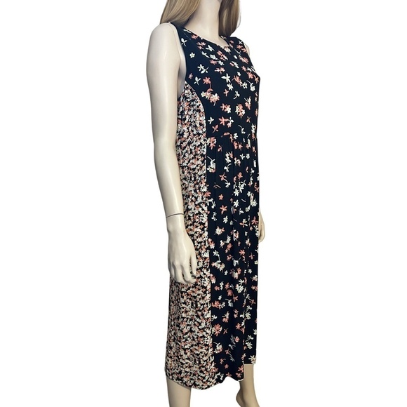 J. Jill Maxi Midi Dress Floral Rayon Patchwork Sleeveless Versatile Pretty - Picture 4 of 16